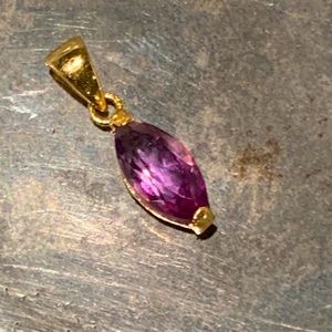 Amethyst on gold charm
